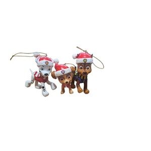 Paw Patrol Chase Christmas Ornaments Skye Marshall Chase Santa Hat 2019